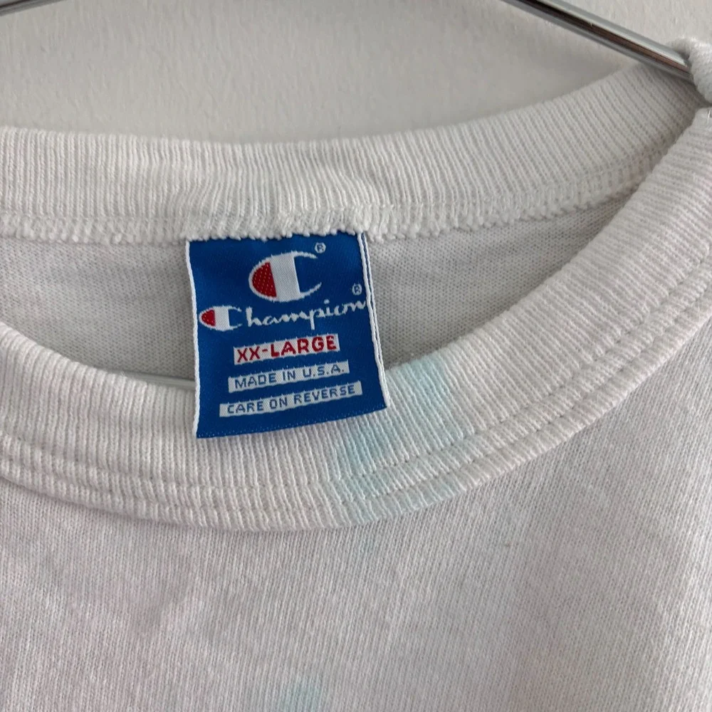 Vintage Champion Mustangs Volleyball T-Shirt White XXL Made in USA - Picture 2 of 6